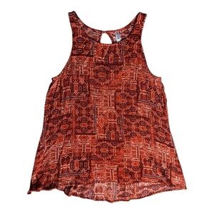 Xhilaration Women's Geometric Tank Top - Red and Black